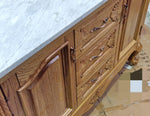 1200MM Oak Brown Vanity Unit Marble Top
