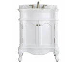 Astoria 30” White Vanity Unit With Marble Top