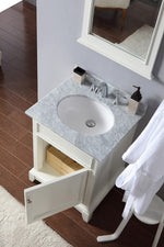 Classic 25” Cherry Wood Vanity Unit Marble Top