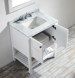 Belmont 600MM Carrara Marble White Vanity Unit