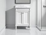 Charlotte 24” White Vanity Unit With Marble Top