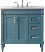Charlotte 36” Royal Green Vanity Unit With Marble Top