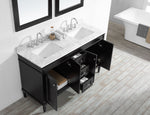 Charlotte 60” Black Vanity Unit With Marble Top