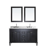 Charlotte 60” Black Vanity Unit With Marble Top