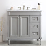 Charlotte 36” Grey Vanity Unit With Marble Top
