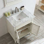 Classic 30” Antique Beige Vanity Unit & Marble Top