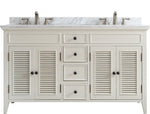 Classic 60” Antique Beige Vanity Unit With Marble Top