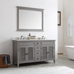 Classic 60” Grey Vanity With Marble Top