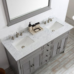 Classic 60” Grey Vanity With Marble Top