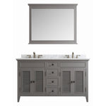 Classic 60” Grey Vanity With Marble Top