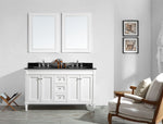 Charlotte 60” White Vanity Unit With Marble Top