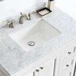 Charlotte 36” White Vanity Unit With Marble Top