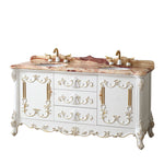 Luxury 1650MM Double Marble Vanity Unit – PURE WHITE