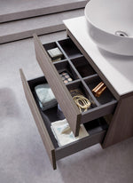 Modern 24” Oak Grey Wall Hung Vanity Unit