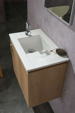 Modern 22” Oak Vanity Unit Wall mounted