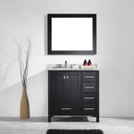 Oxford 36” Black Vanity Unit With Carrara Marble