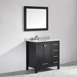 Oxford 36” Black Vanity Unit With Carrara Marble