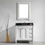 Charlotte 36” White Vanity Unit With Marble Top