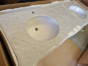 Luxury 1650MM Double Marble Vanity Unit – PURE WHITE