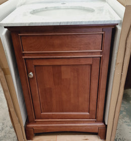 Classic 25” Cherry Wood Vanity Unit Marble Top