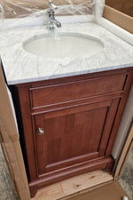 Classic 25” Cherry Wood Vanity Unit Marble Top