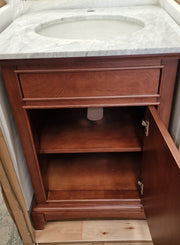 Classic 25” Cherry Wood Vanity Unit Marble Top