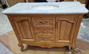 1200MM Oak Brown Vanity Unit Marble Top