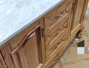 1200MM Oak Brown Vanity Unit Marble Top