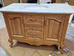 1200MM Oak Brown Vanity Unit Marble Top