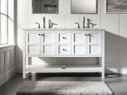 Belmont 1500MM Carrara White Double Vanity Unit