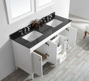 Charlotte 60” White Vanity Unit With Marble Top