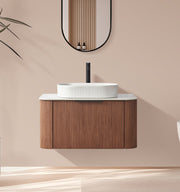 Carrara 750MM Fluted Vanity Unit With Stone Top