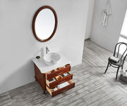 Regent 32” Brown Vanity Unit Marble Top