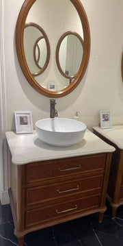 Regent 32” Brown Vanity Unit Marble Top