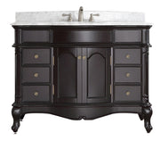 Astoria Black 48” Vanity Unit & Carrara Marble Top