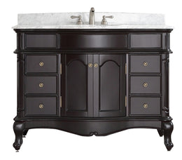 Astoria Black 48” Vanity Unit & Carrara Marble Top