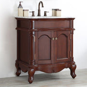 Astoria 30” Antique Cherry Vanity With Marble Top