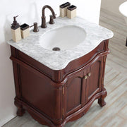 Astoria 30” Antique Cherry Vanity With Marble Top