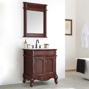 Astoria 30” Antique Cherry Vanity With Marble Top