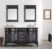 Astoria 1500MM Double Basin Marble Vanity Unit Black