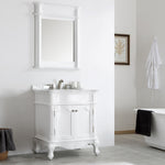 Astoria 30” White Vanity Unit With Marble Top