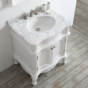 Astoria 30” White Vanity Unit With Marble Top