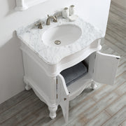 Astoria 30” White Vanity Unit With Marble Top