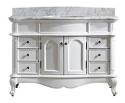 Astoria White 48” Vanity Unit & Carrara Marble Top