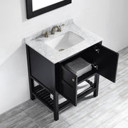 Belmont 600MM Carrara Marble Black Vanity Unit