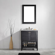 Belmont 600MM Carrara Marble Black Vanity Unit