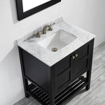 Belmont 600MM Carrara Marble Black Vanity Unit