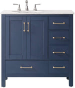 Oxford 36” Royal Blue Vanity With Carrara Marble