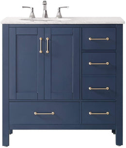 Oxford 36” Royal Blue Vanity With Carrara Marble