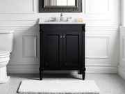 Charlotte 30” Black Vanity Unit With Marble Top